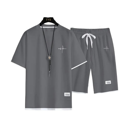 Herren Sommer-Set mit Print und T-Shirt & Shorts